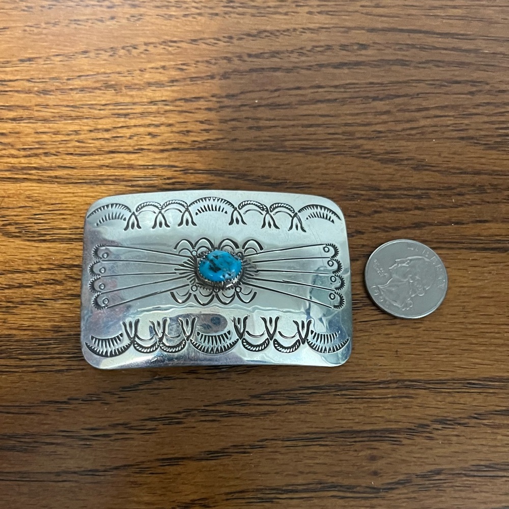 J.O.A. Silver Engraved Belt Buckle